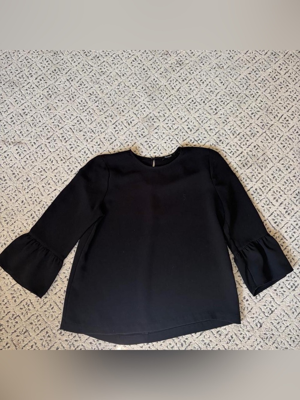 Madewell Black Ruffle Sleeve Blouse